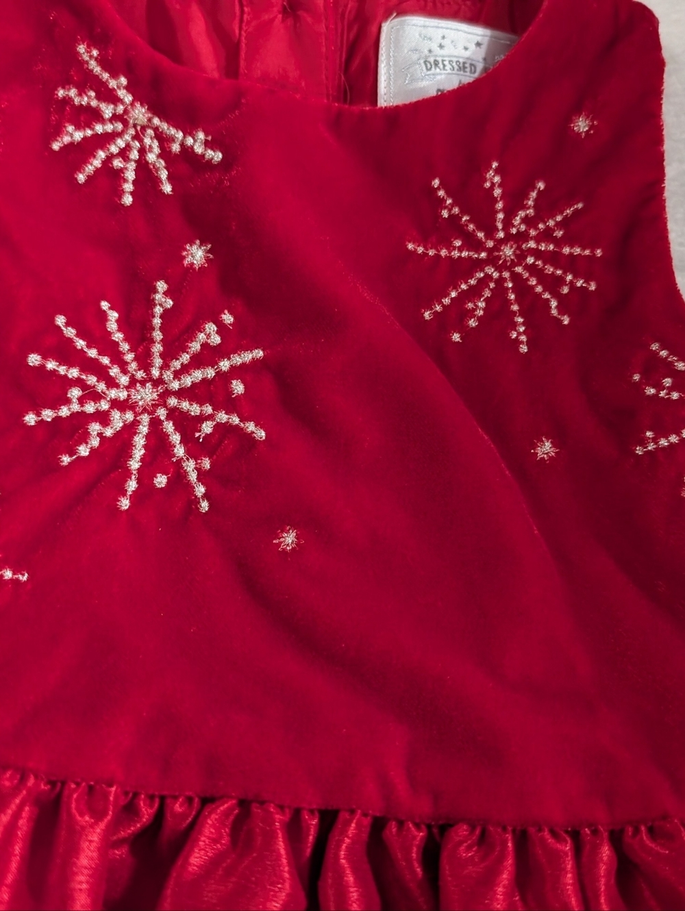 Stunning Dressed Up by Gymboree Red Velvet Sparkle Dress - Size 3T - Picture 2 of 10